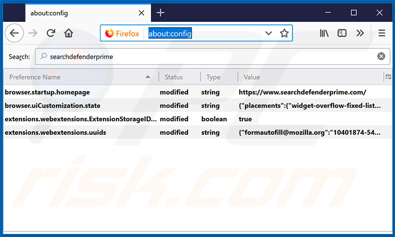 Verwijdering searchdefenderprime.com uit Mozilla Firefox standaard zoekmachine