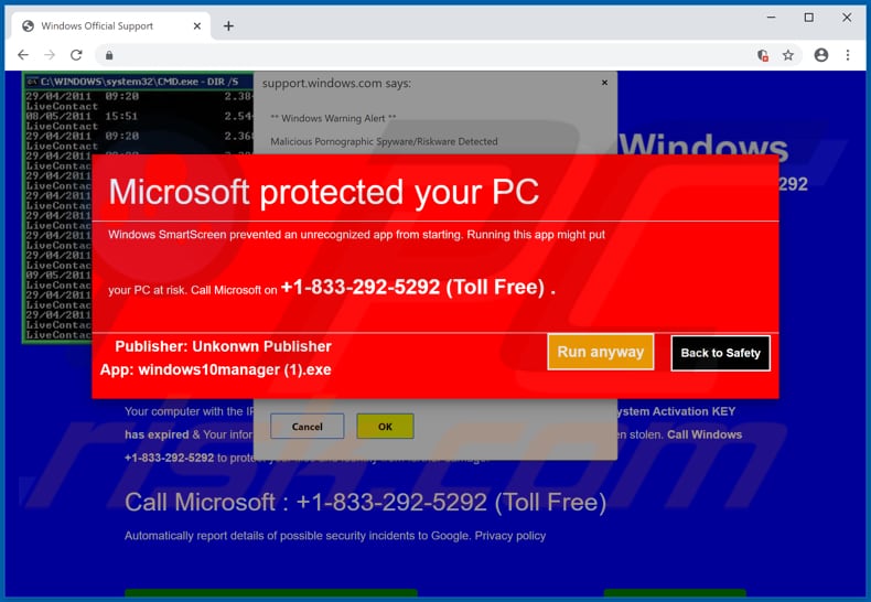 Microsoft Protected Your Computer oplichting