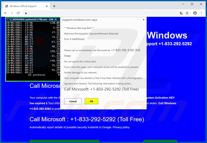 Microsoft Protected Your Computer tweede pop up