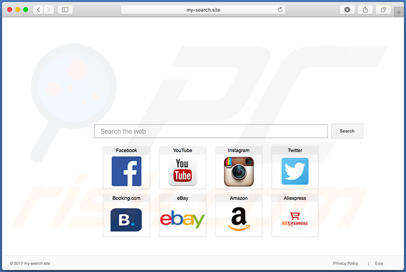 my-search.site browserkaper op een Mac computer