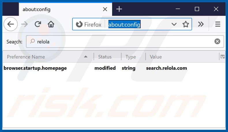 Verwijdering search.relola.com uit Mozilla Firefox standaard zoekmachine
