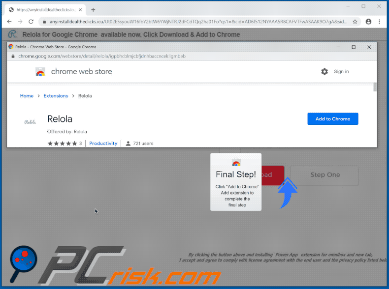 Relola browserkaper promoot website (GIF)