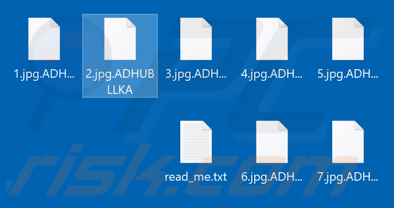 Bestanden versleuteld door de Adhubllka ransomware (.ADHUBLLKA extensie)