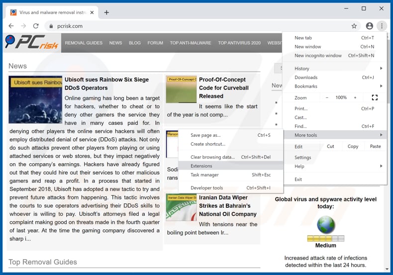 Schurken extensies verwijderen uit Google Chrome stap 1