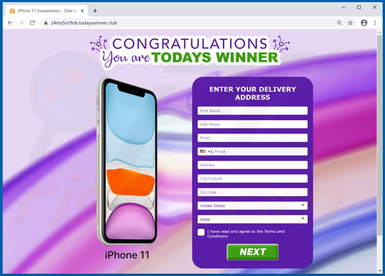 Congratulations You Are Todays Winner oplichterij