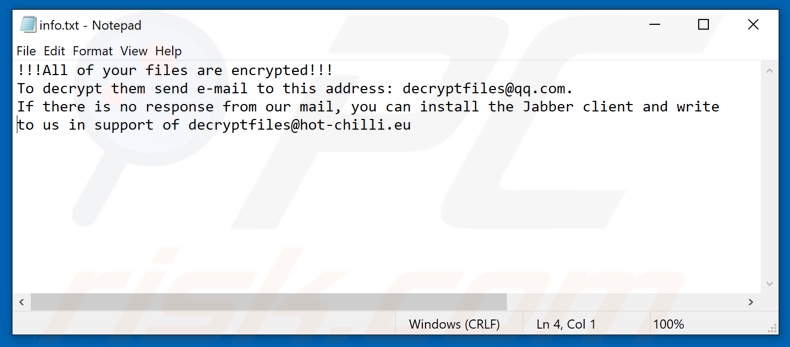 Devon ransomware tekstbestand (info.txt)