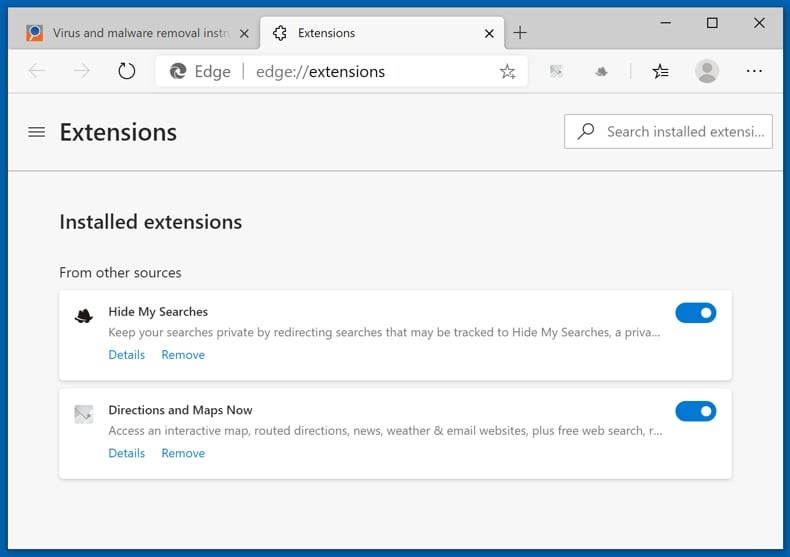 Browserkapers verwijderen uit Microsoft Edge stap 1