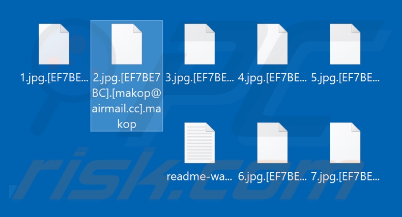Bestanden versleuteld door de Makop ransomware (.makop extensie)