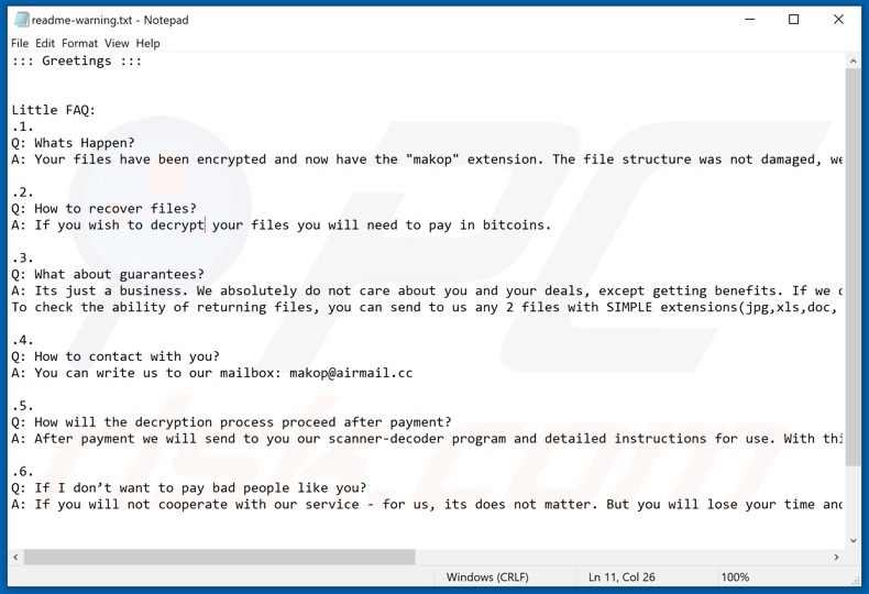 Makop decryptie instructies (readme-warning.txt)