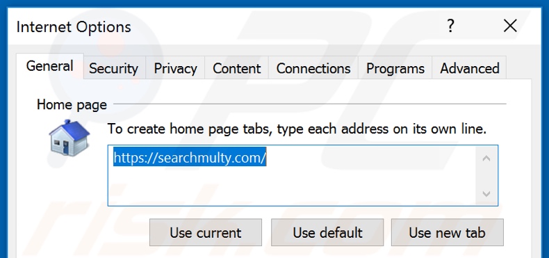 Verwijdering searchmulty.com uit Internet Explorer startpagina