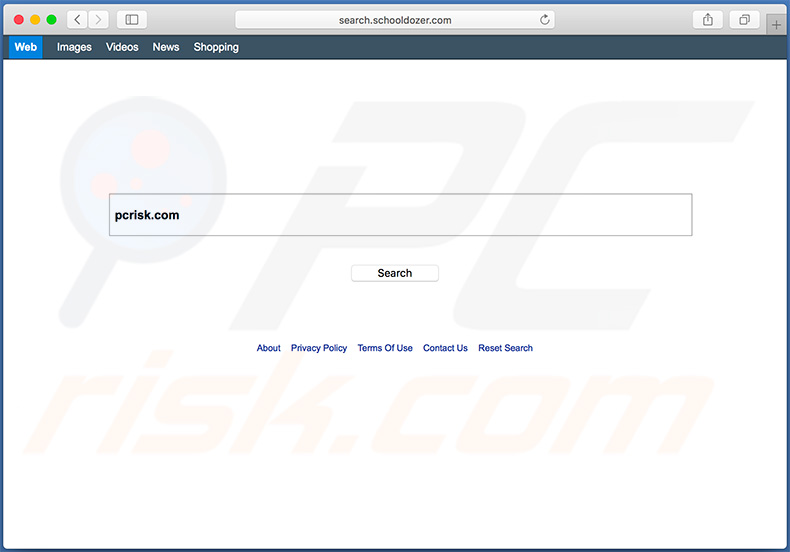search.schooldozer.com browserkaper op een Mac computer
