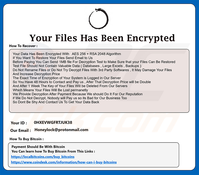 Pop-up die wordt getoond in de nieuwe versie van de Odveta-ransomware