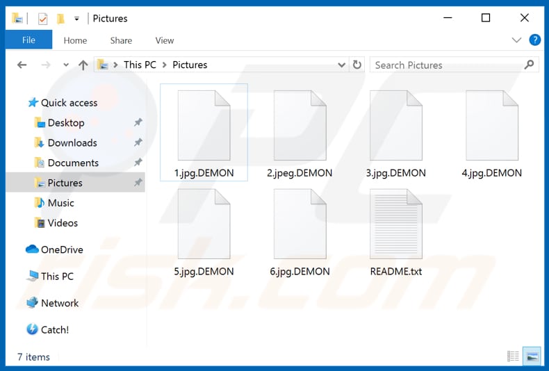 Bestanden die zijn versleuteld door DEMON ransomware (.DEMON extensie)