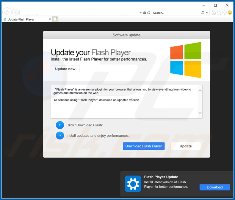 Valse Flash player updater