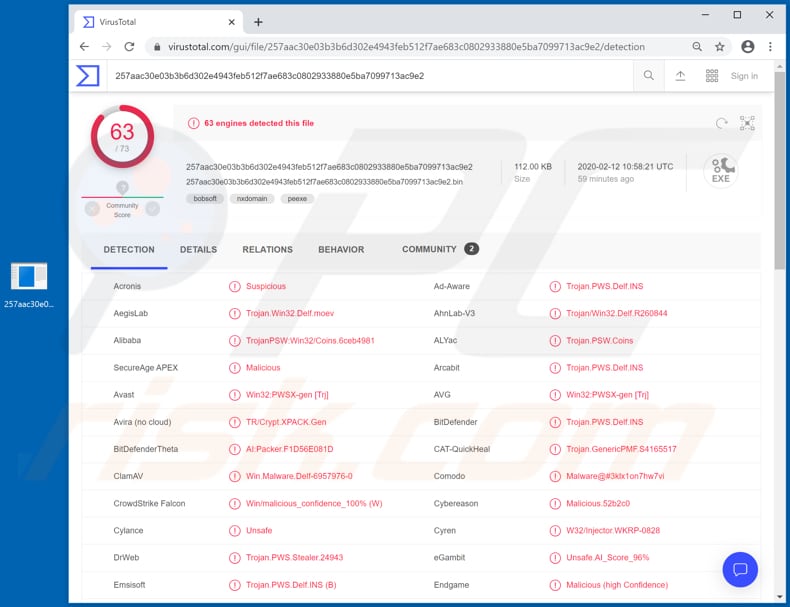 kbot trojan detecties op virustotal