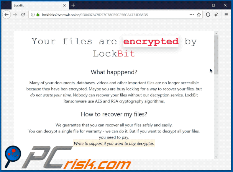 Geupdate LockBit ransomware Tor website
