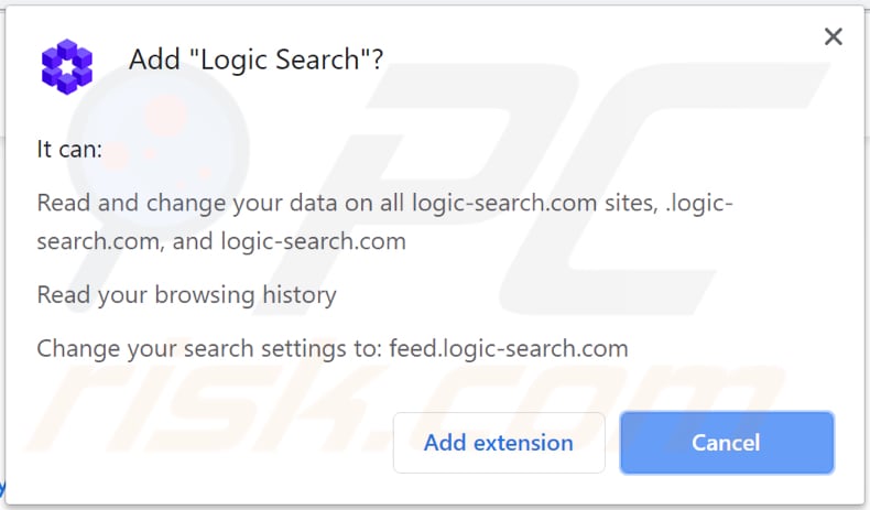 logic search browserkaper vraagt toestemming om gegevens te lezen en te wijzigen