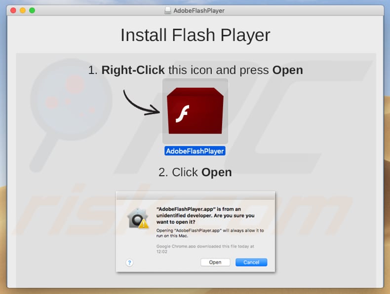 valse Adobe Flash Player installatie