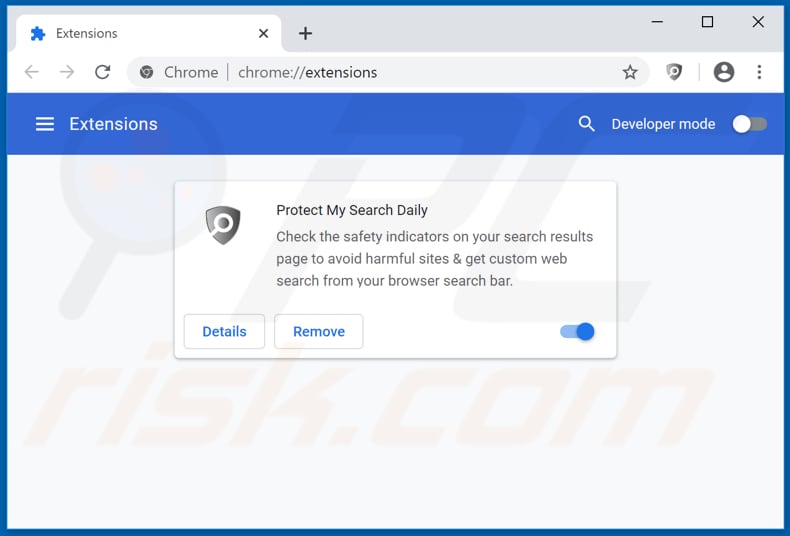 Verwijdering protectmysearchdaily.com gerelateerde Google Chrome extensies