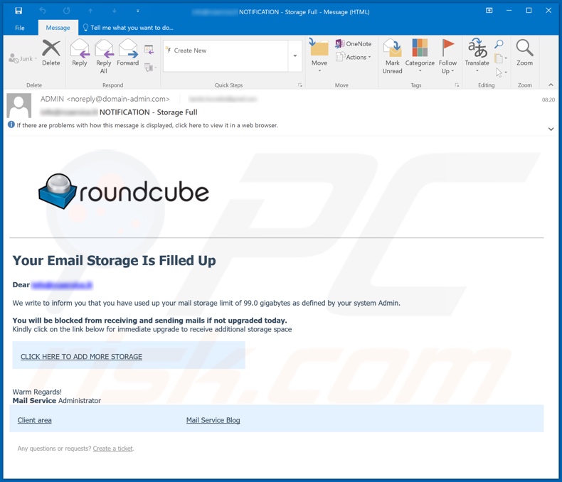 Roundcube email spamcampagne