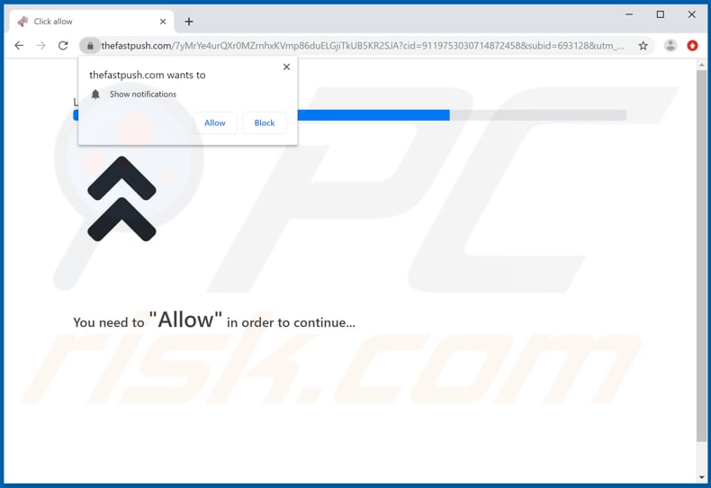 thefastpush[.]com pop-up doorverwijzing