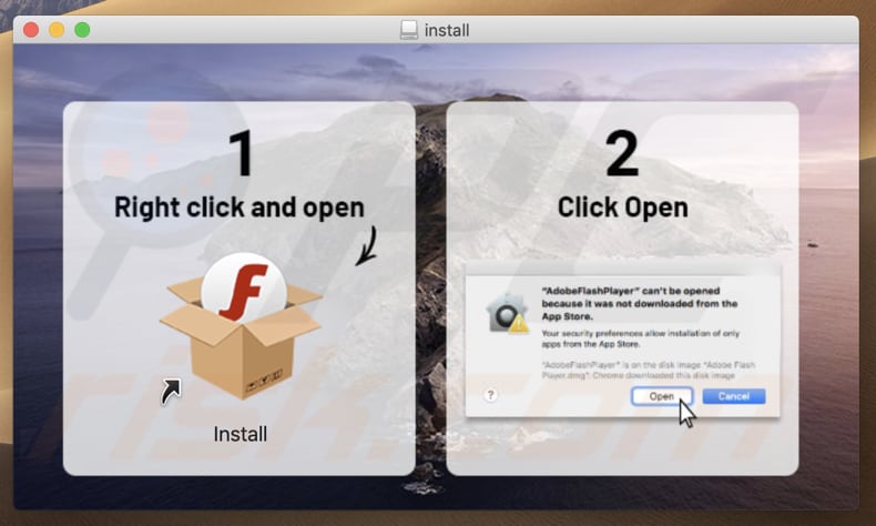 fake adobe flash player installer