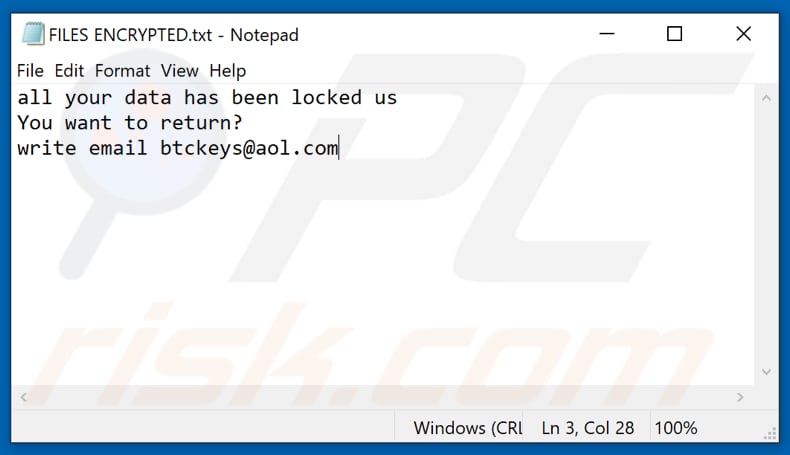 .2020 ransomware tekstbestand (FILES ENCRYPTED.txt)