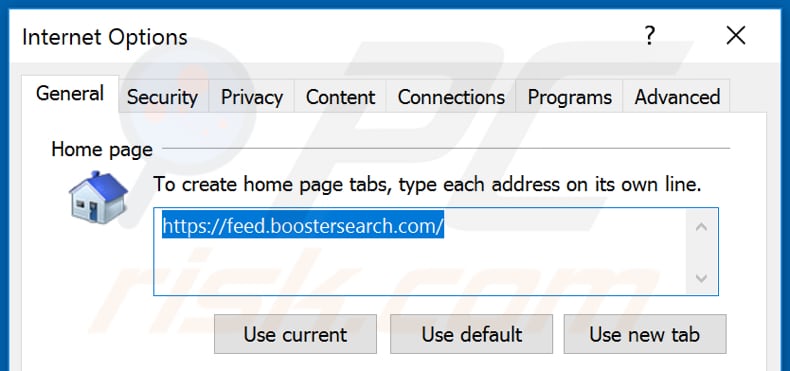 Verwijdering feed.boostersearch.com uit Internet Explorer startpagina