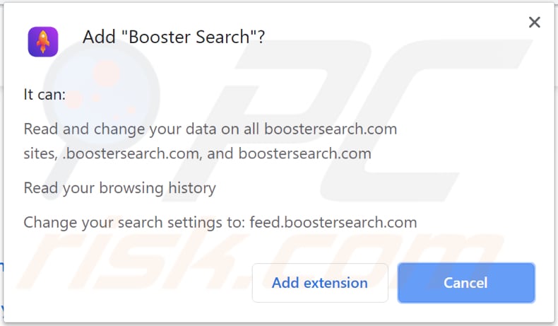 booster search browserkaper vraagt toestemming