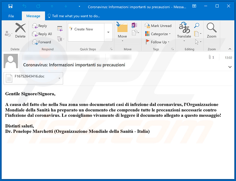 Coronavirus spammail verspreidt TrickBot