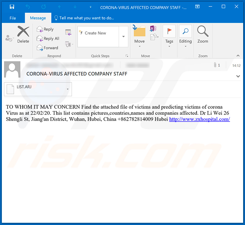 Een aan het coronavirus gerelateerde e-mail spamcampagne verspreidt de FormBook trojan