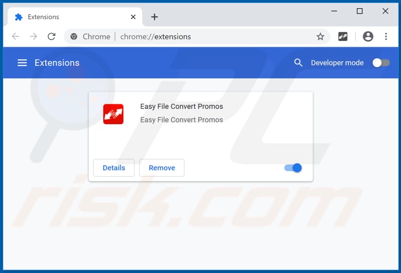 Verwijdering Easy File Convert Promos ads uit Google Chrome stap 2