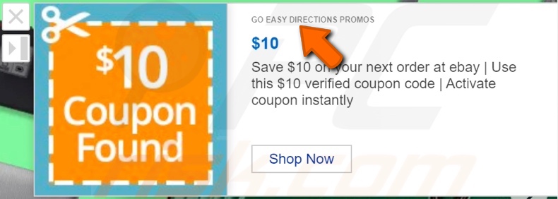 Go Easy Directions Promos adware ads