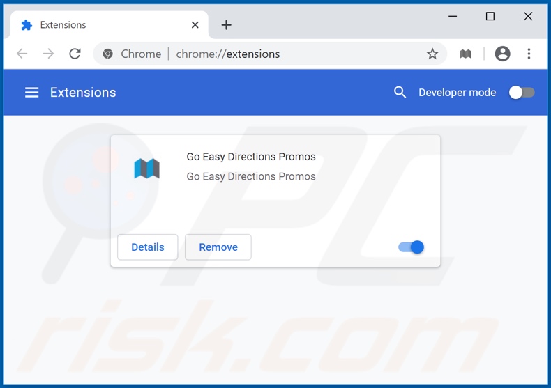 Verwijdering Go Easy Directions Promos ads uit Google Chrome stap 2