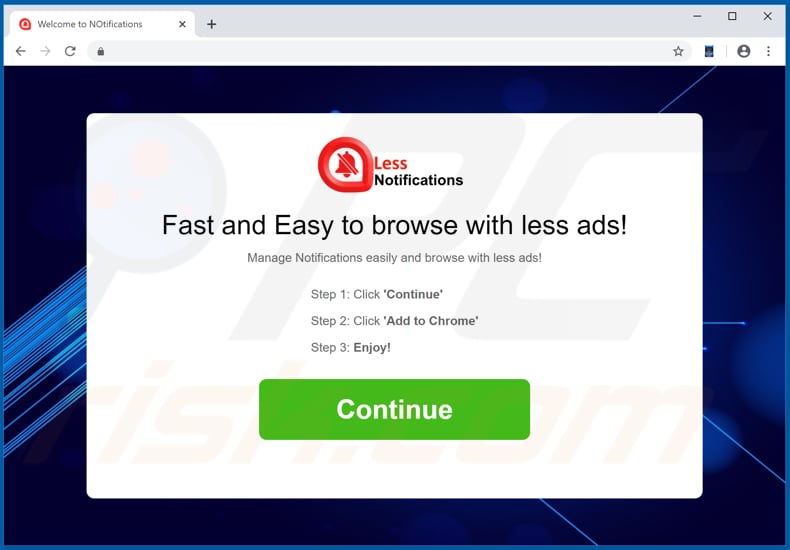 Website promoot de Less Notifications browserkaper