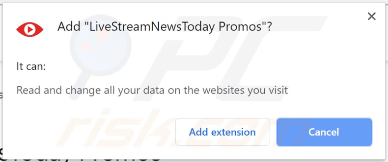 livestreamnewstoday promos adware vraagt toestemming om geïnstalleerd te worden