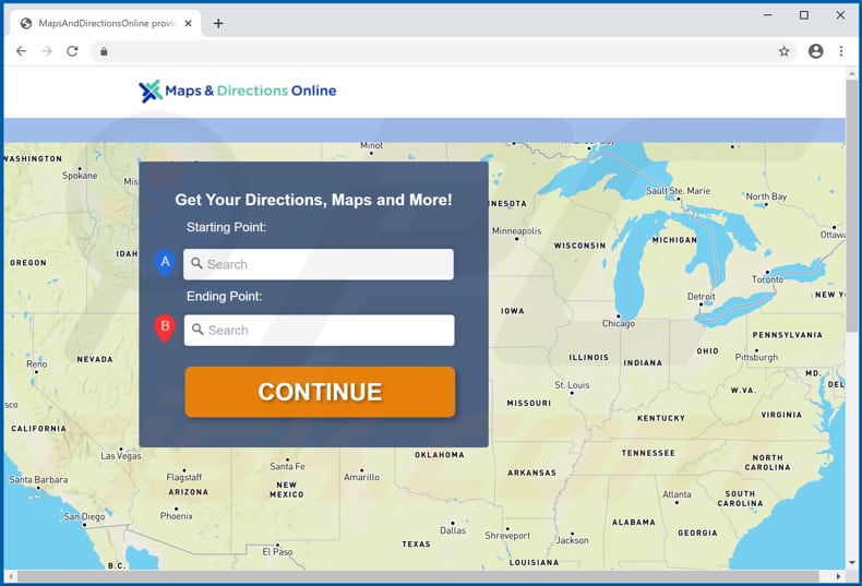 maps and directions online promo's adware downloadpagina