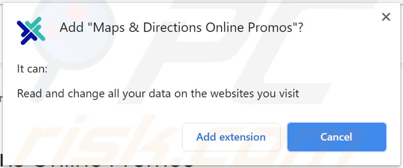 Maps and Directions Online Promos vraagt rechten in Chrome