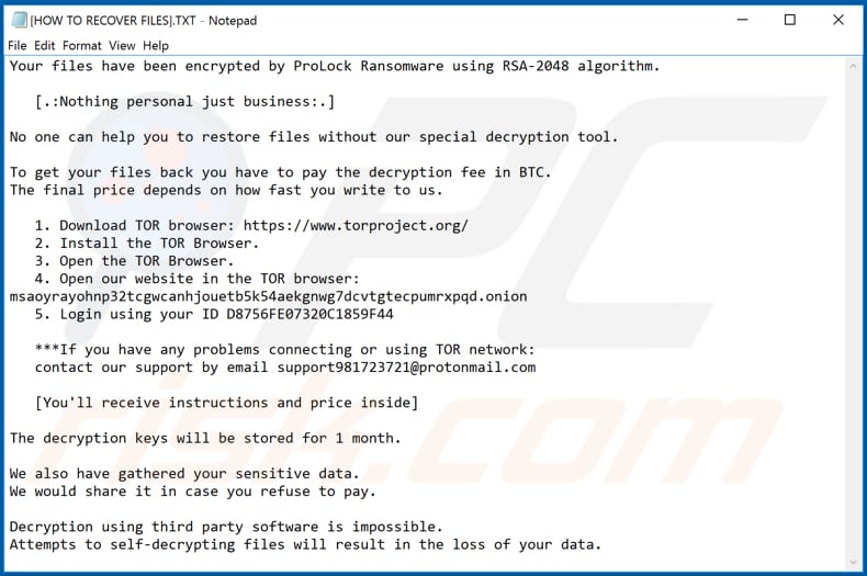 ProLock decryptie instructies ([HOW TO RECOVER FILES].txt)