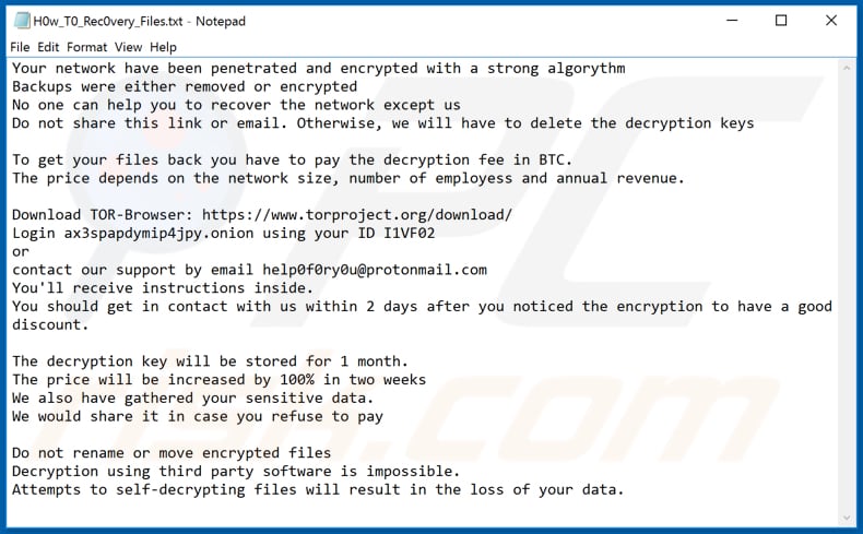 PwndLocker decryptie instructies (H0w_T0_Rec0very_Files.txt)