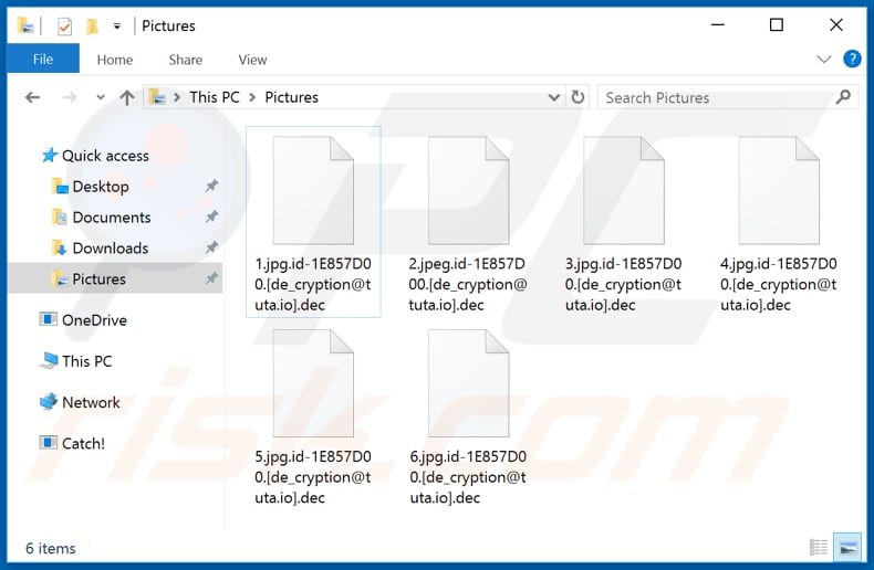 Bestanden versleuteld door de Dec ransomware (.dec extensie)