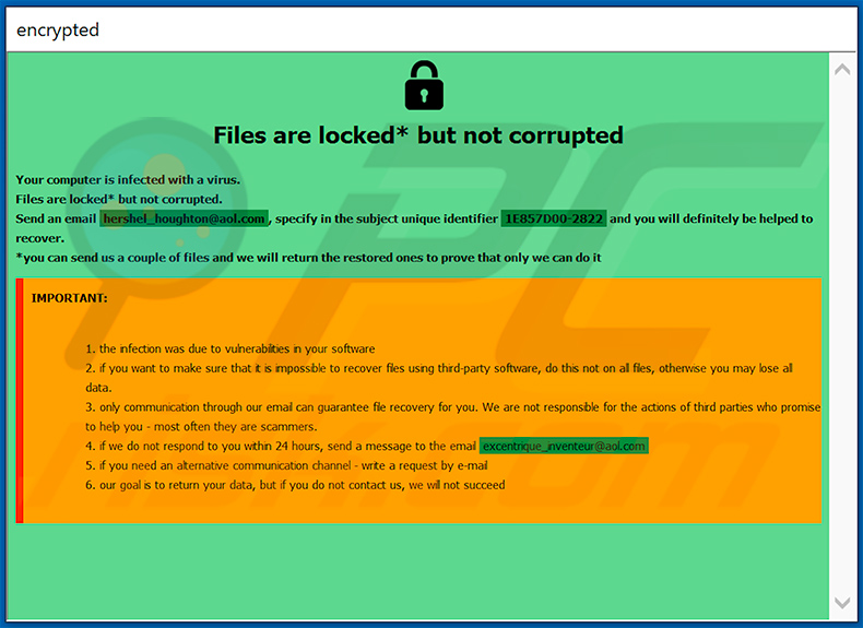 Updated Eight ransomware info.hta bestand