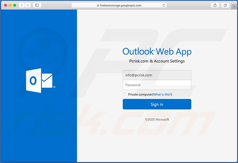 Phishing-e-mail ontworpen om Microsoft Outlook-accounts te verzamelen 