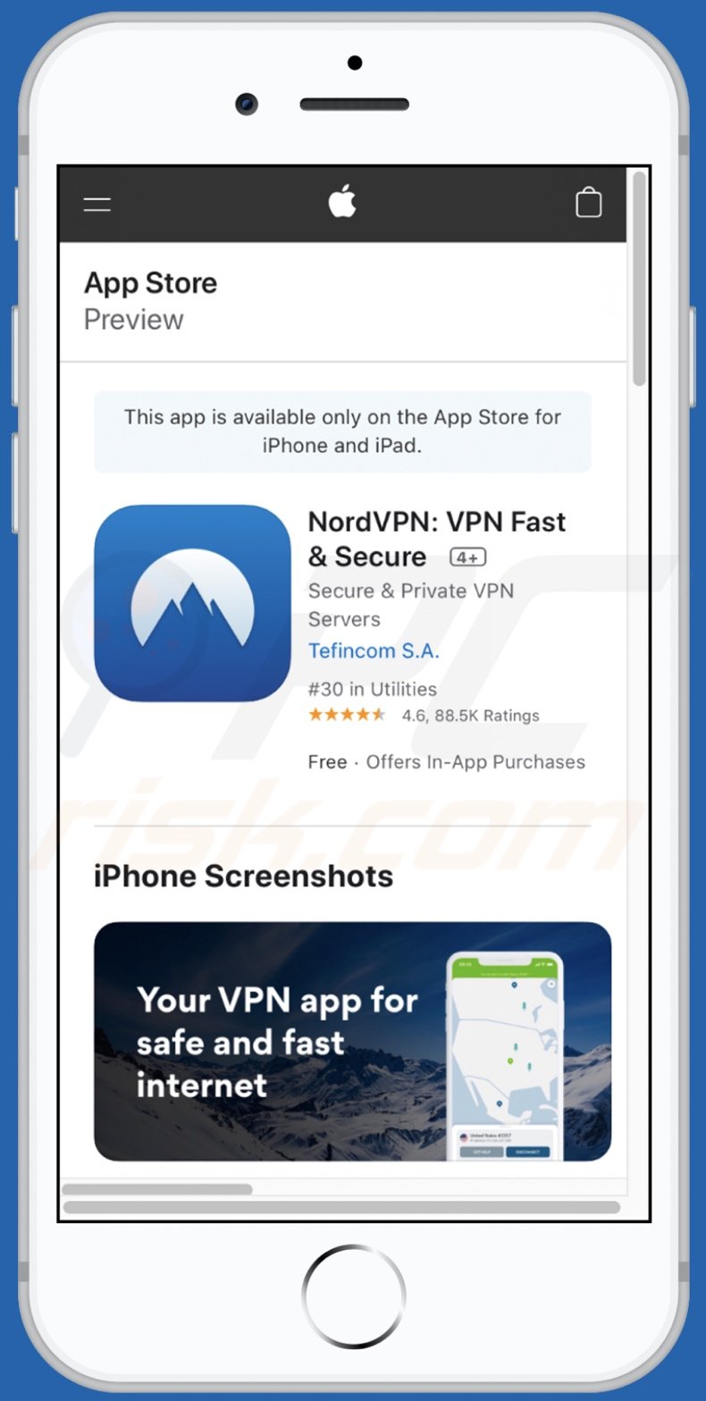 IOS VPN profile scam mobile variant gepromoveerd app