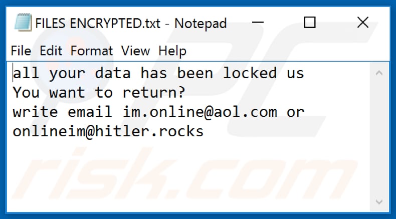 Love$ ransomware tekstbestand (FILES ENCRYPTED.txt)