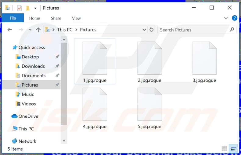 Bestanden versleuteld door de Rogue ransomware (.rogue extensie)