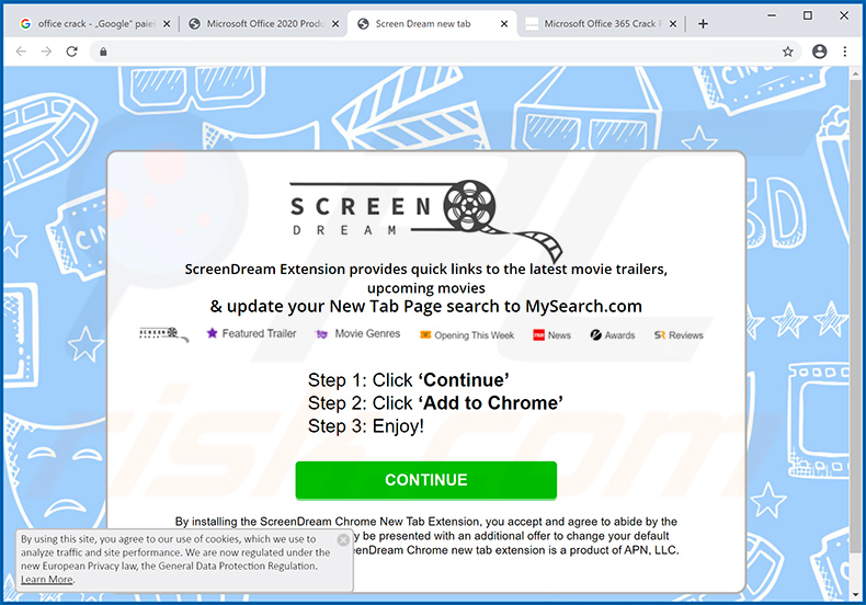 Screen Dream browserkaper promotie-website (vb 2)