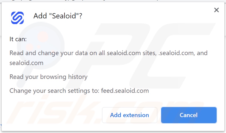 Sealoid browserkaper vraagt toestemmingen
