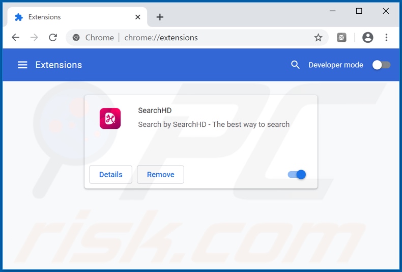 Removing search-hd.com related Google Chrome extensions