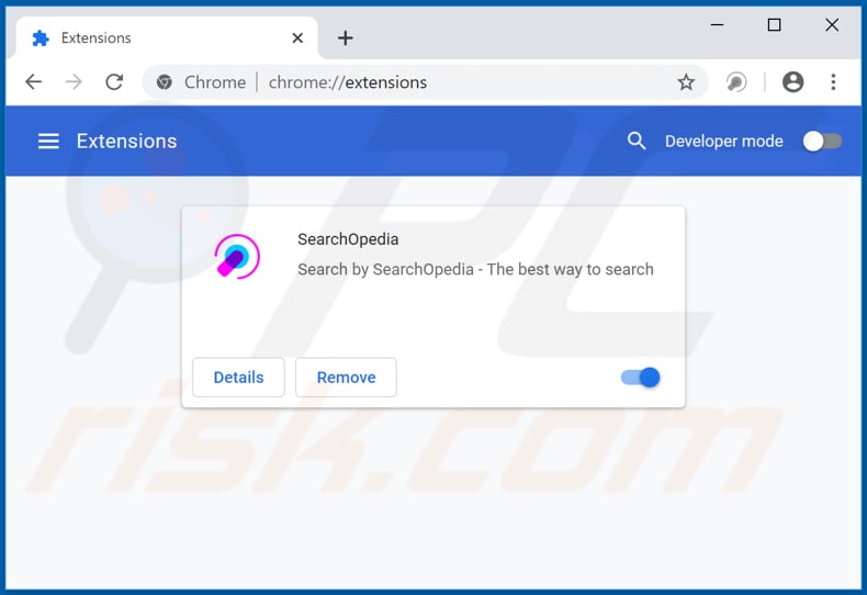 Verwijdering feed.search-opedia.com gerelateerde Google Chrome extensies